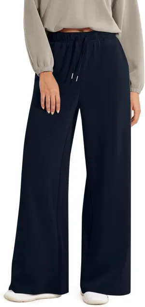 Womens Tall Sweatpants Loose Fit Wide Leg Joggers with Pockets Business Casual Comfy High Wasited Sweat Pants Preppy