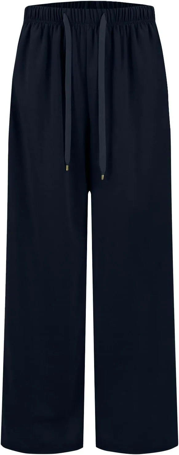 Womens Tall Sweatpants Loose Fit Wide Leg Joggers with Pockets Business Casual Comfy High Wasited Sweat Pants Preppy