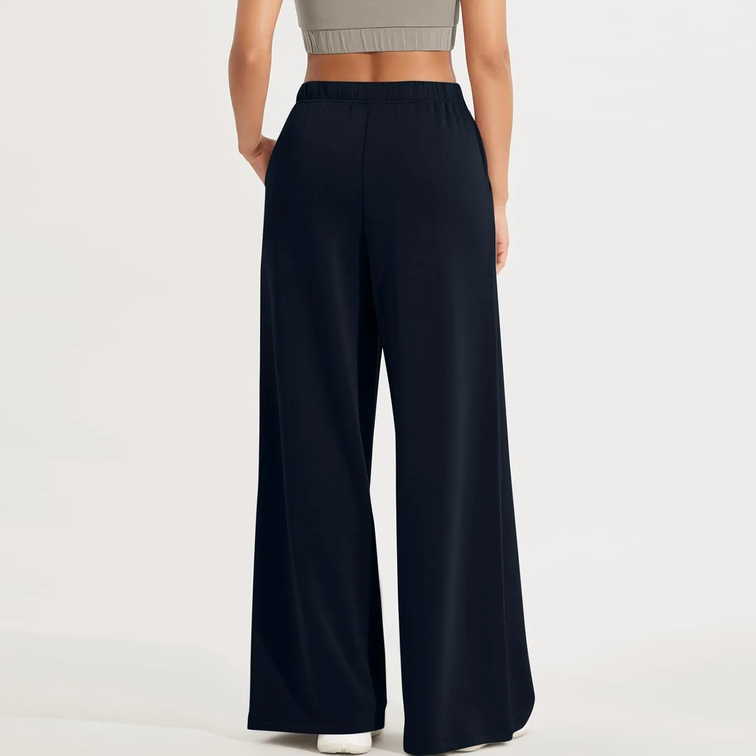 Womens Tall Sweatpants Loose Fit Wide Leg Joggers with Pockets Business Casual Comfy High Wasited Sweat Pants Preppy
