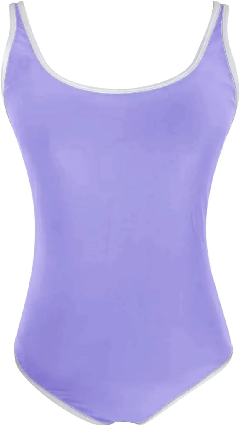 Womens Tummy Control One Piece Swimsuits Athletic Modest Bathing Suits Full Coverage Color Block Swimwear Monokinis