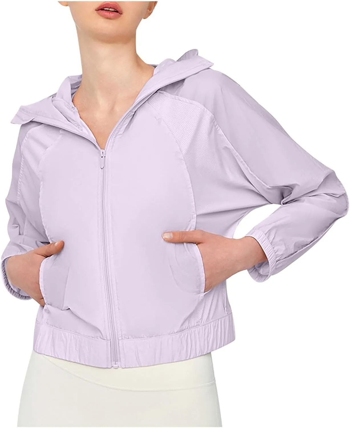 Women's UPF 50  Sun Protection Shirts UV Long Sleeve Zip Hoodies SPF Lightweight Jacket Pockets Hiking Swim Rash Guard