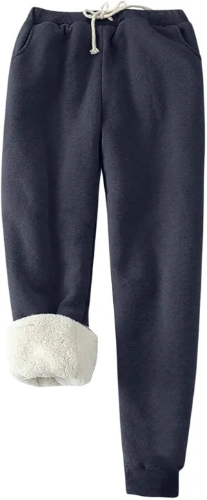 Women's Warm Sherpa Lined Athletic Sweatpants Jogger Fleece Pants Fleece Lined Sweatpants Women Joggers Winter Pants