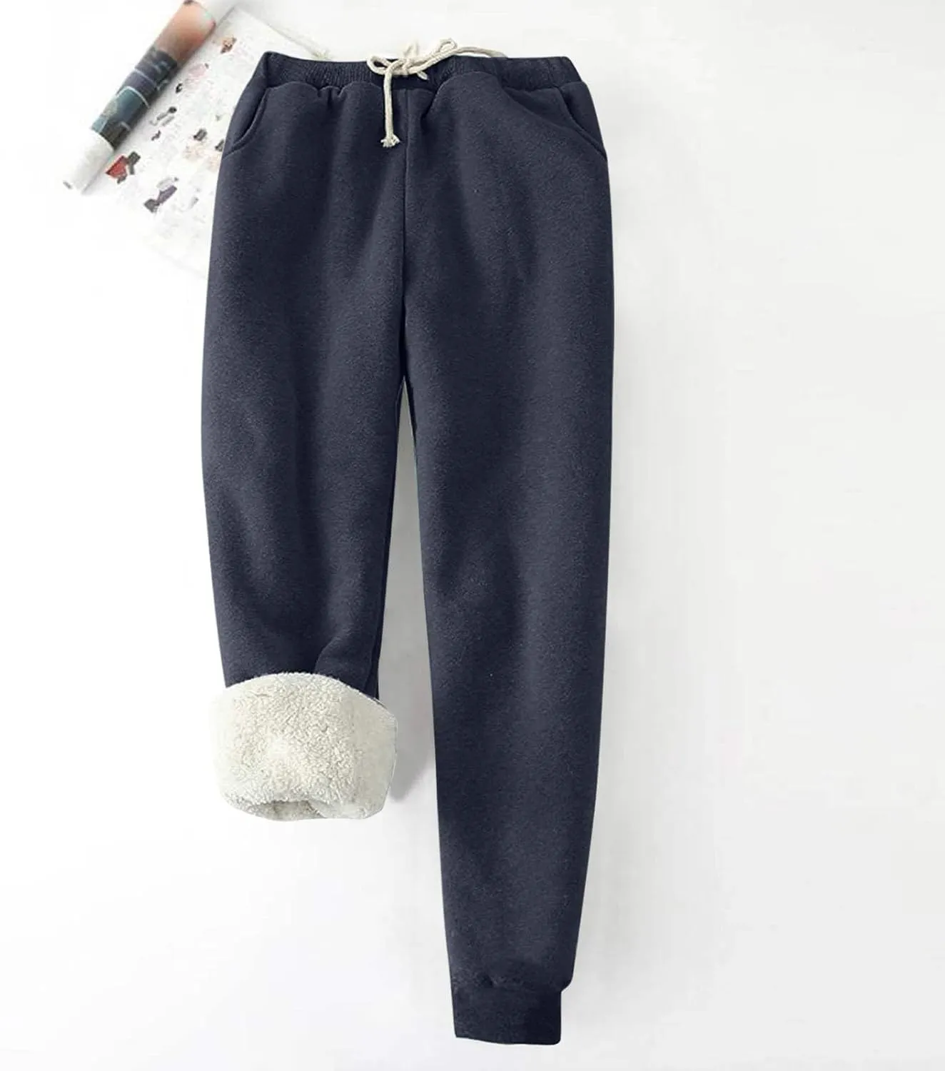 Women's Warm Sherpa Lined Athletic Sweatpants Jogger Fleece Pants Fleece Lined Sweatpants Women Joggers Winter Pants