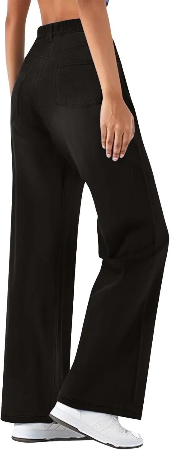 Women's Wide Leg Jeans Womens Jeans High Waisted Denim Pants for Women with Pockets Trendy Casual