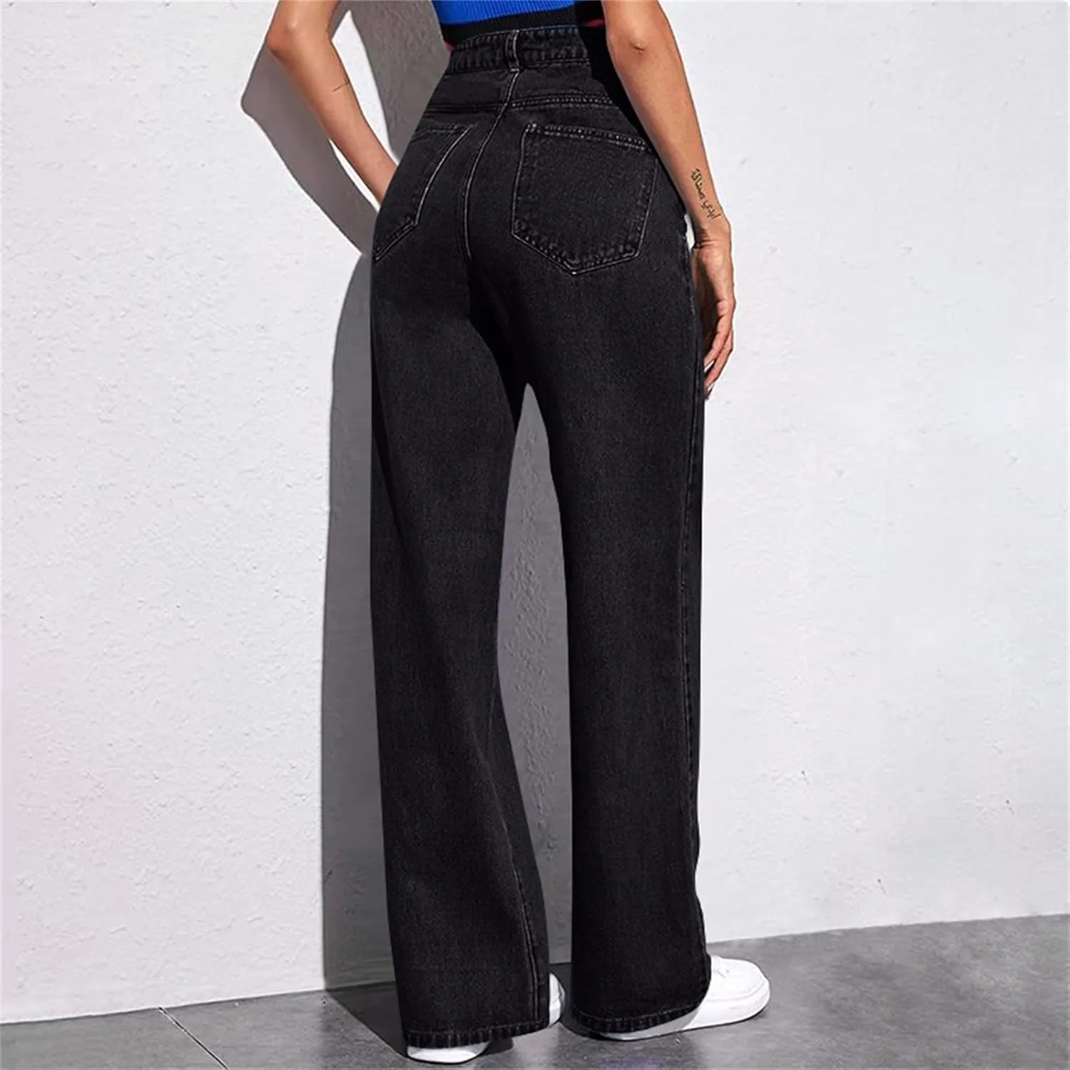 Women's Wide Leg Jeans Womens Jeans High Waisted Denim Pants for Women with Pockets Trendy Casual