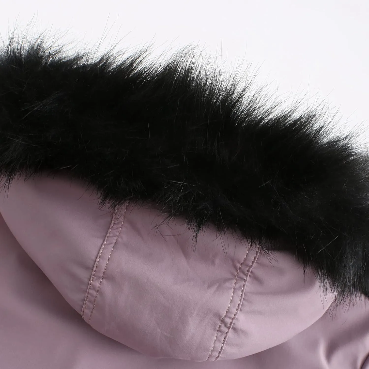 Women's Winter Warm Coats Faux Fur Removable Hooded Down Jackets Trendy Windbreaker Puffer Coats Motorcycle Jackets