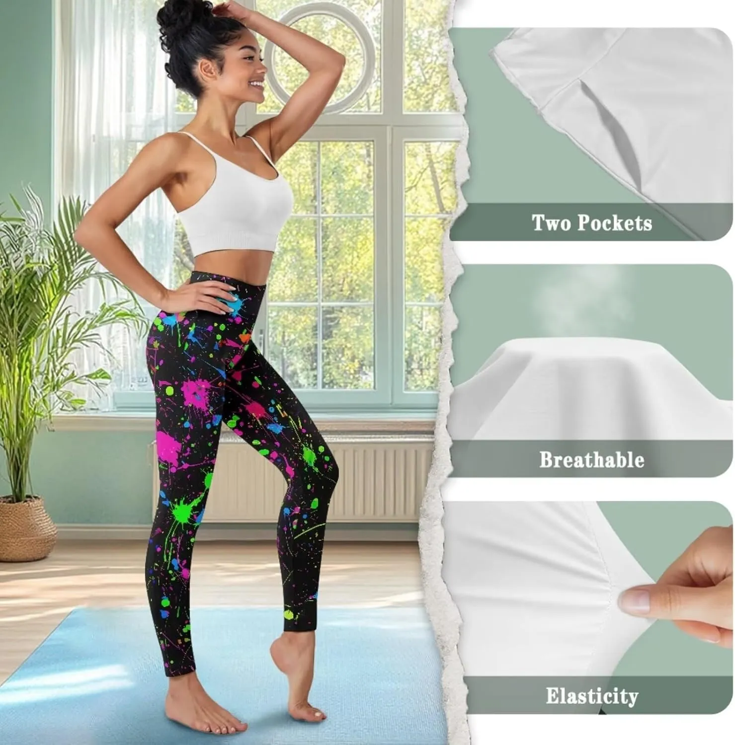 Women's Yoga Pants with Pockets Leggings 2025 Trendy Athletic Workout Workout Gym Leggings Pilates Dance