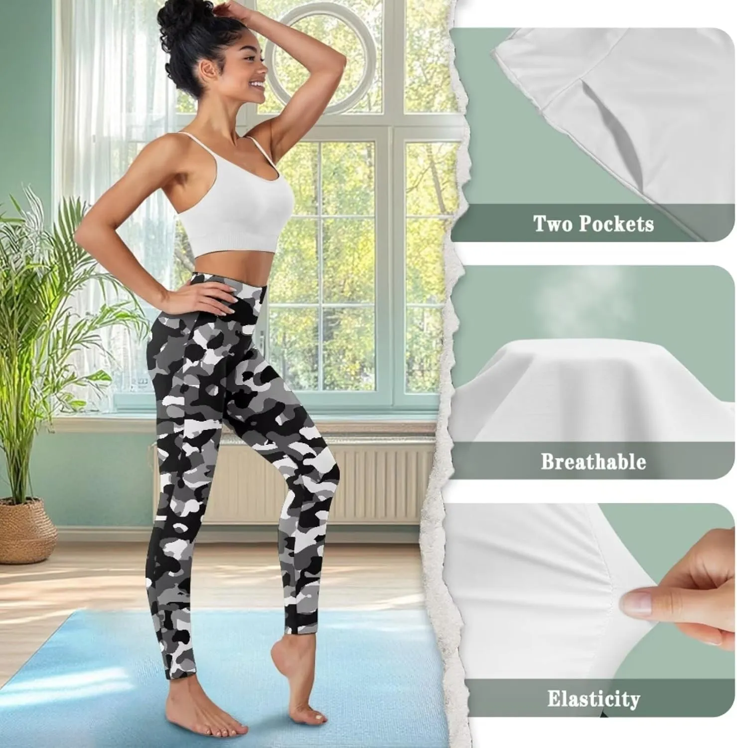 Women's Yoga Pants with Pockets Leggings 2025 Trendy Athletic Workout Workout Gym Leggings Pilates Dance