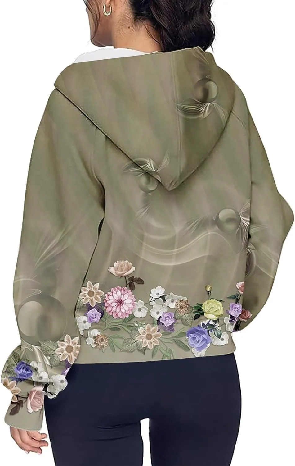 Womens Zip Up Hoodies Oversized Cropped Sweatshirts Fleece Jackets Fall Casual Comfy Gym Tops Winter Warm Clothes 2024