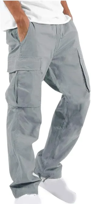 Work Pants for Men Construction Flex Ripstop Tactical Joggers Lightweight Hiking Cargo Trousers with Pockets
