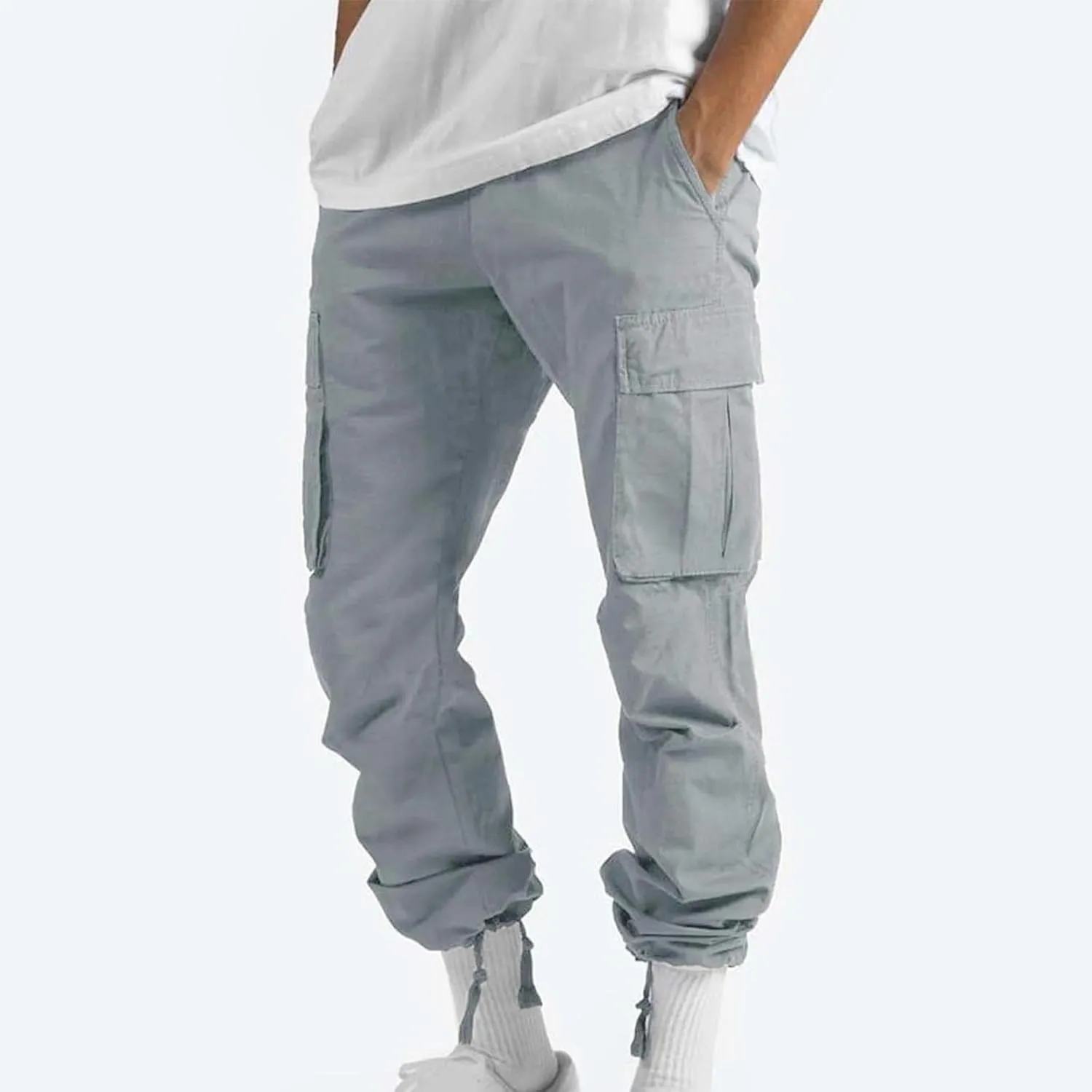 Work Pants for Men Construction Flex Ripstop Tactical Joggers Lightweight Hiking Cargo Trousers with Pockets