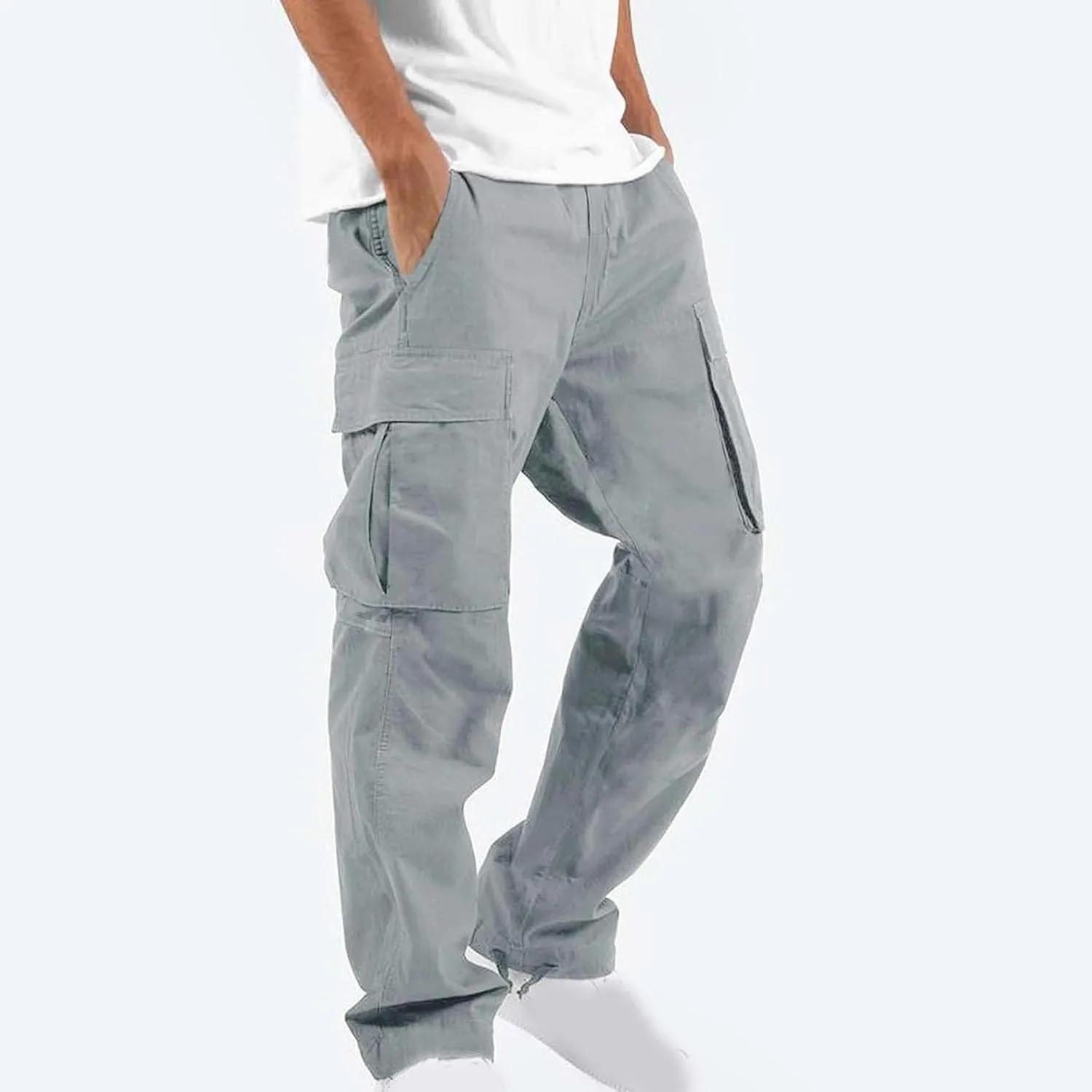 Work Pants for Men Construction Flex Ripstop Tactical Joggers Lightweight Hiking Cargo Trousers with Pockets
