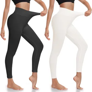 Workout Leggings for Women Tummy Control Ribbed Seamless Gym Leggings High Waist Compression Yoga Pants