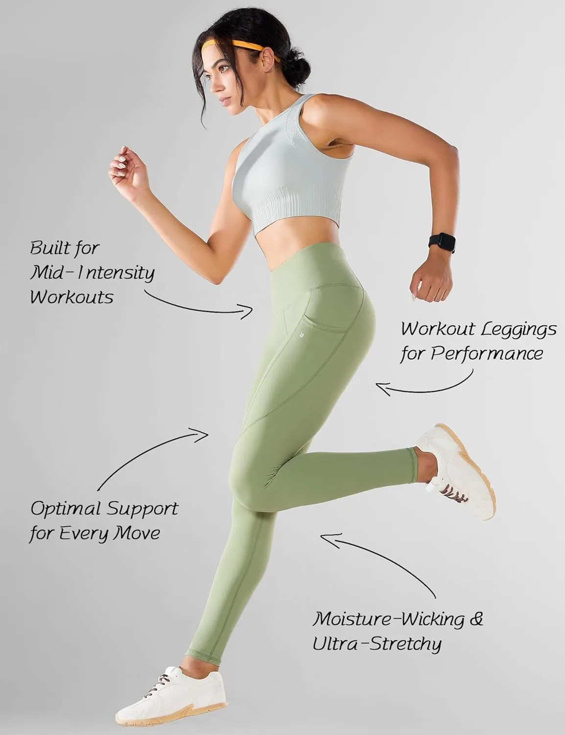 Workout Leggings for Women with Pockets, High-Waisted Compression Gym Leggings, Non-See-Through Yoga Pants