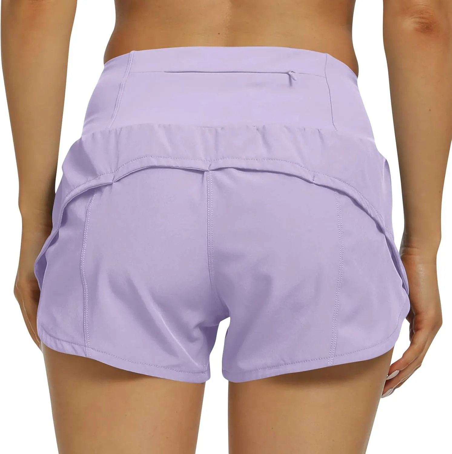 Workout Shorts for Women Athletic Shorts Yoga Running Gym Pants with Back Pocket with Zipper Activewear for Women