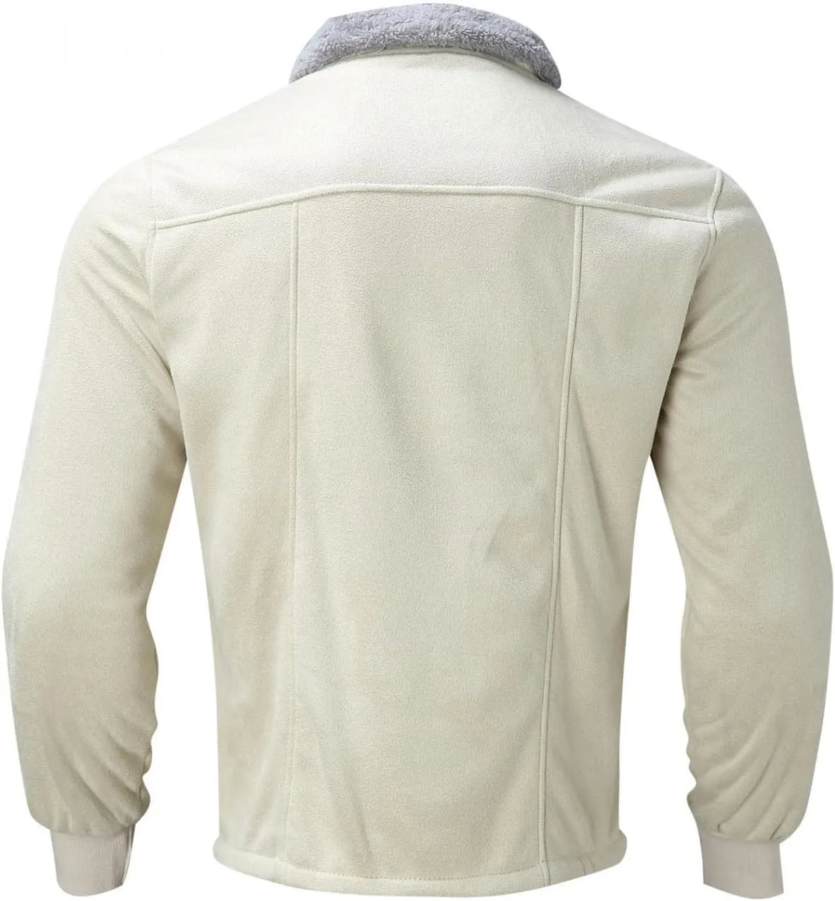 WUAI-Men Long Sleeve Sherpa Lined Suede Jackets Cardigan Open Front Zip Up Heavyweight Thermal Winter Warm Windbreakers