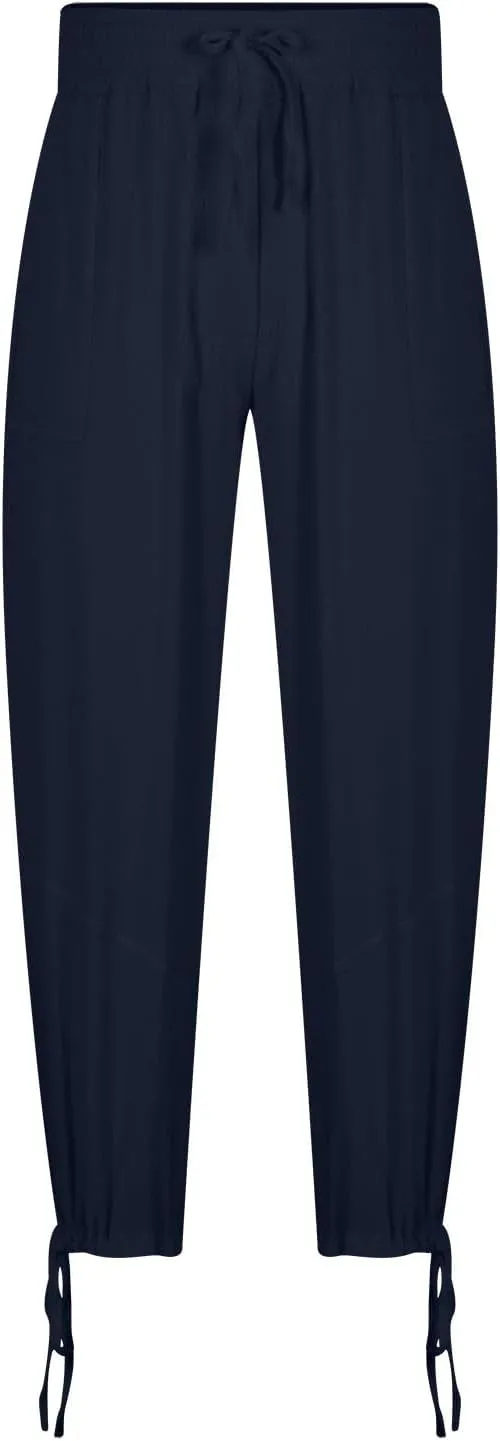 Xiaojmake Mens Capri Pants Drawstring Linen Harem Pants Casual Lounge Baggy Ankle Beach Travel Vacation Joggers with Pockets