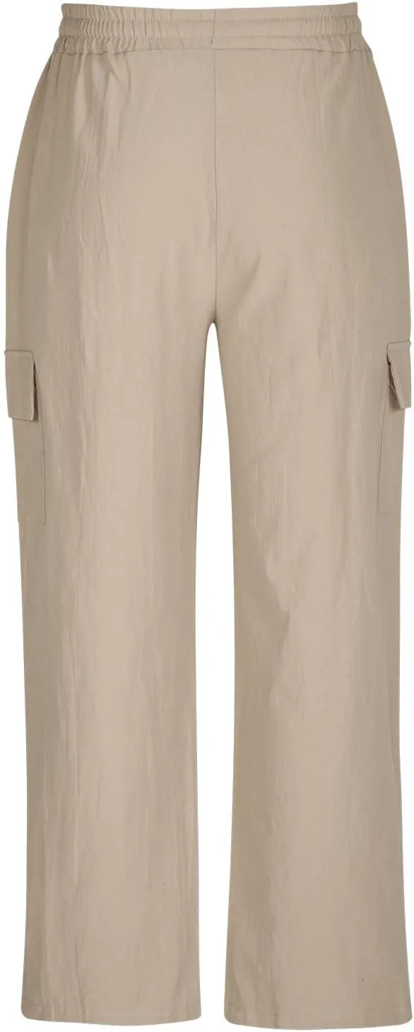 Xiaojmake Mens Linen Cargo Pants Summer Elastic Waist Straight Casual Pant with Pockets Baggy Beach Yoga Travel Lounge Pants