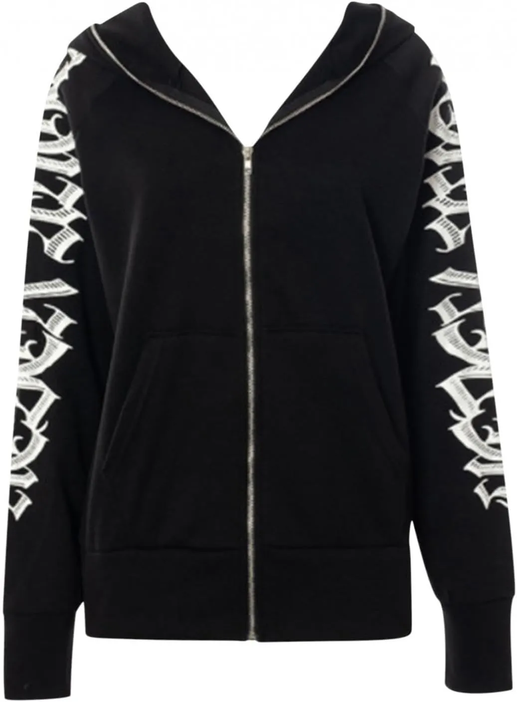 Y2K Hoodies for Women Full Zip Up Print Graphic Oversized Pockets Hooded Jacket 90s Long Sleeve Sweatshirt Loose Drop