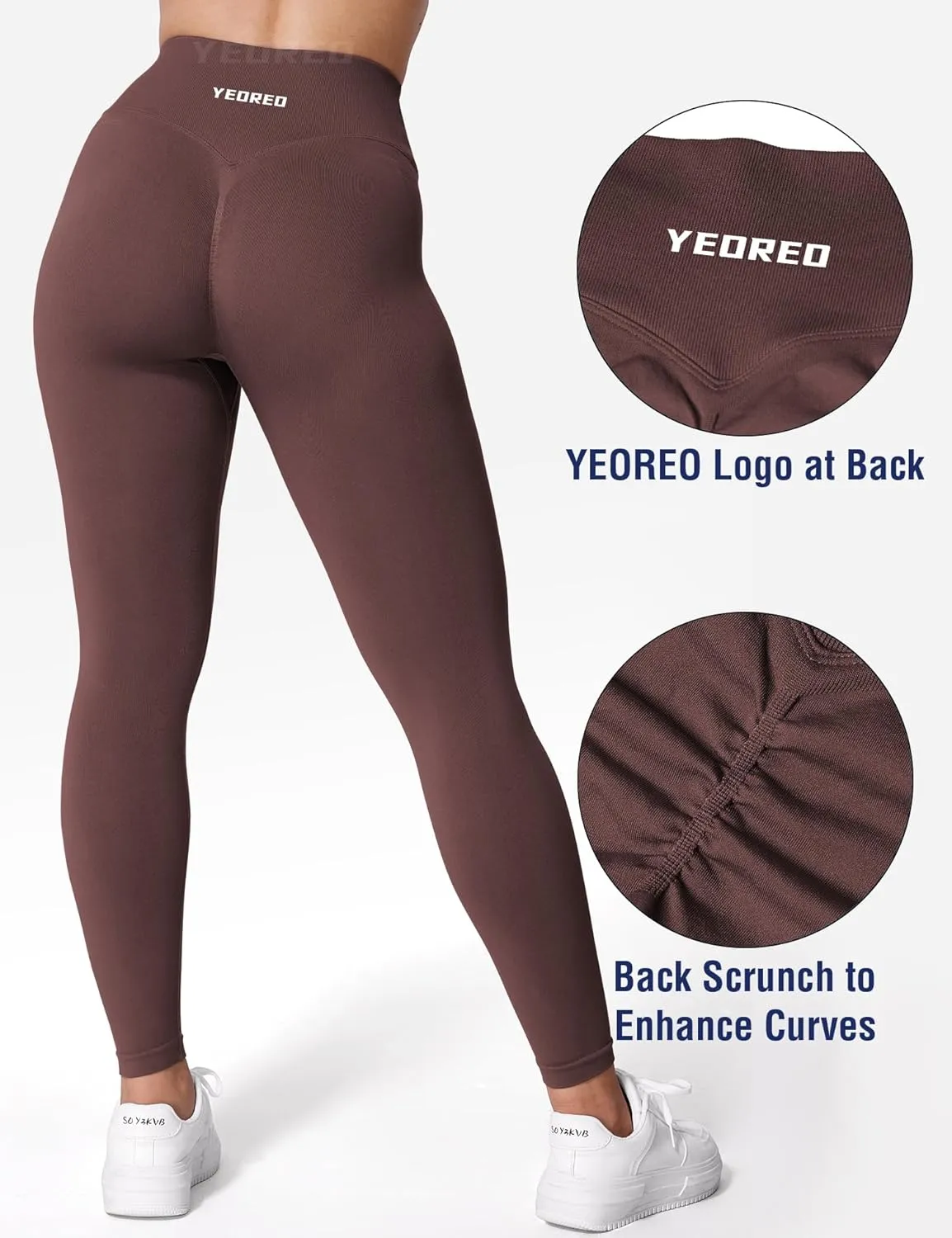 YEOREO V Waist Workout Leggings for Women Amplify Butt Lifting Scrunch Gym Leggings Seamless Yoga Pants
