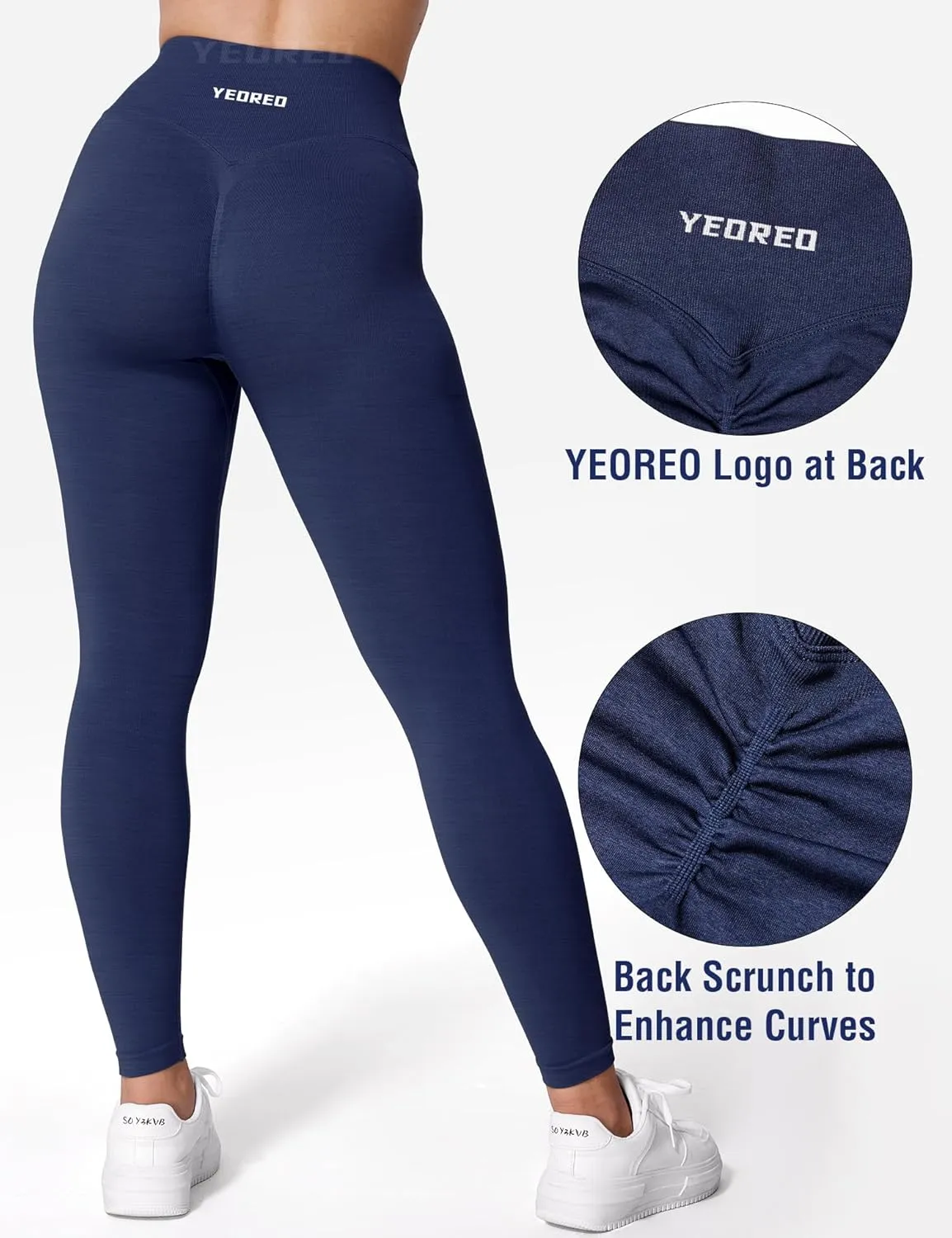 YEOREO V Waist Workout Leggings for Women Amplify Butt Lifting Scrunch Gym Leggings Seamless Yoga Pants