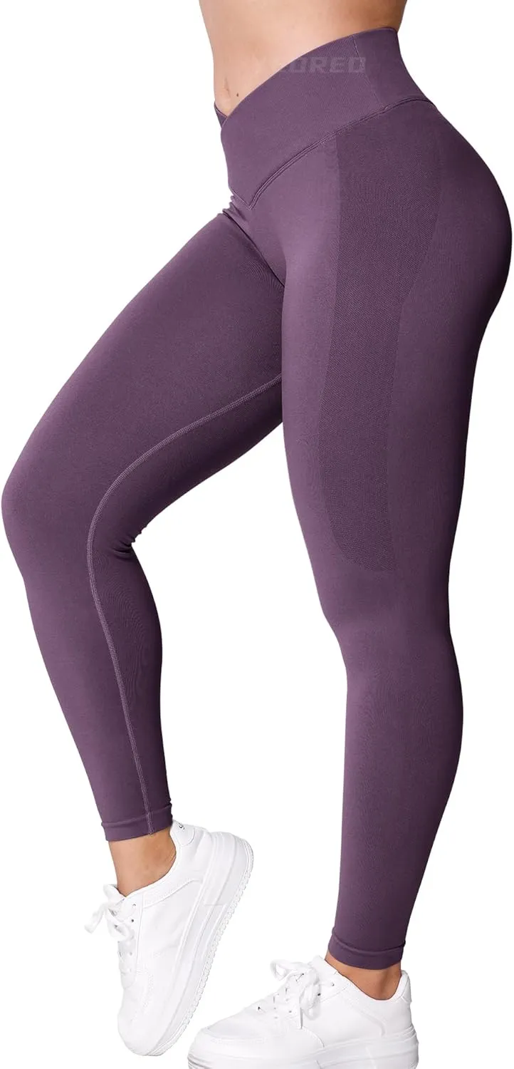 YEOREO V Waist Workout Leggings for Women Amplify Butt Lifting Scrunch Gym Leggings Seamless Yoga Pants