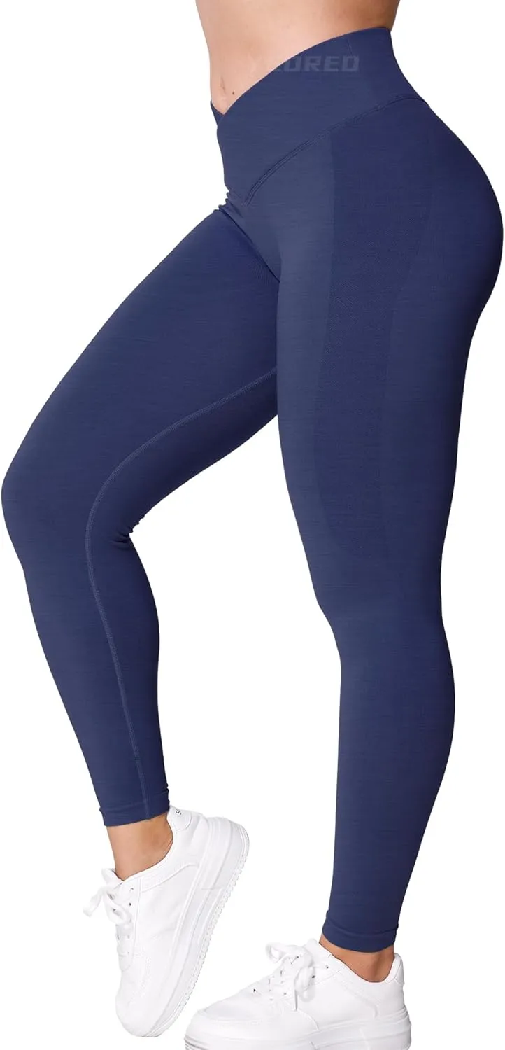 YEOREO V Waist Workout Leggings for Women Amplify Butt Lifting Scrunch Gym Leggings Seamless Yoga Pants