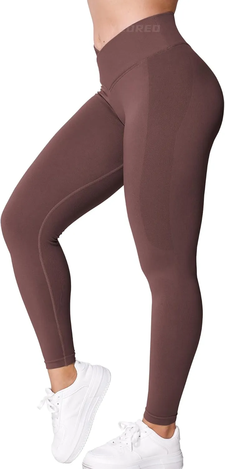 YEOREO V Waist Workout Leggings for Women Amplify Butt Lifting Scrunch Gym Leggings Seamless Yoga Pants