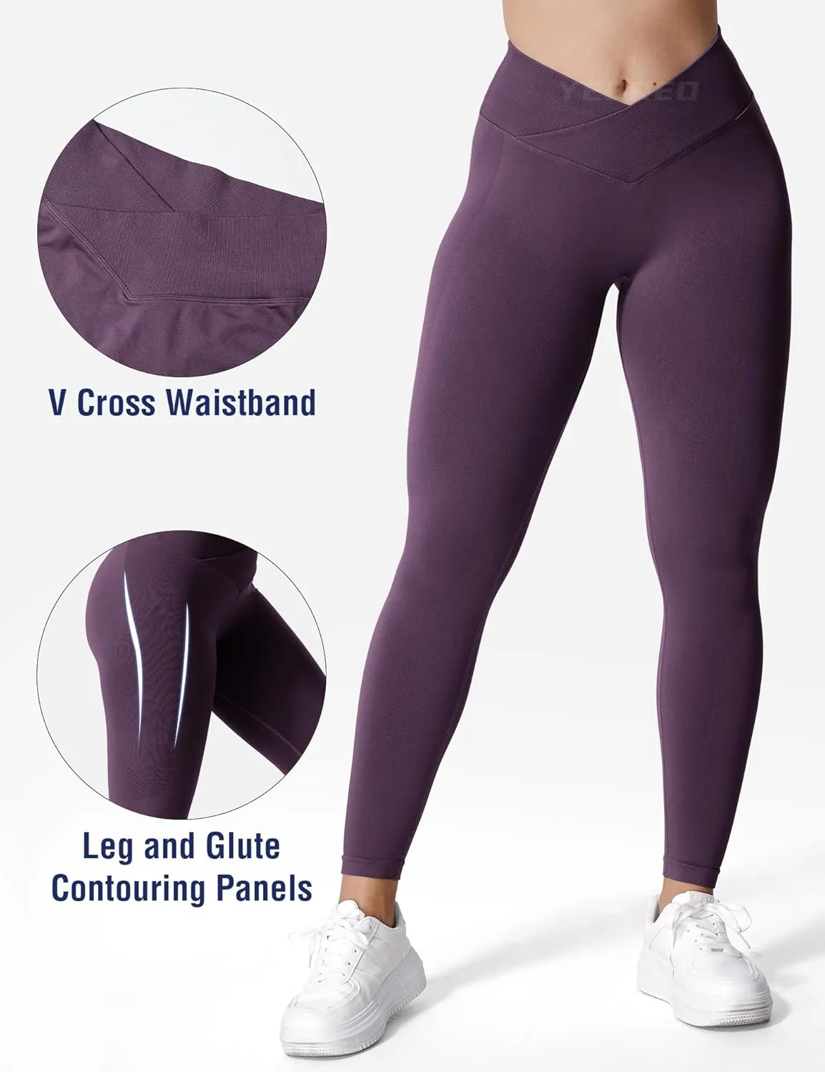 YEOREO V Waist Workout Leggings for Women Amplify Butt Lifting Scrunch Gym Leggings Seamless Yoga Pants