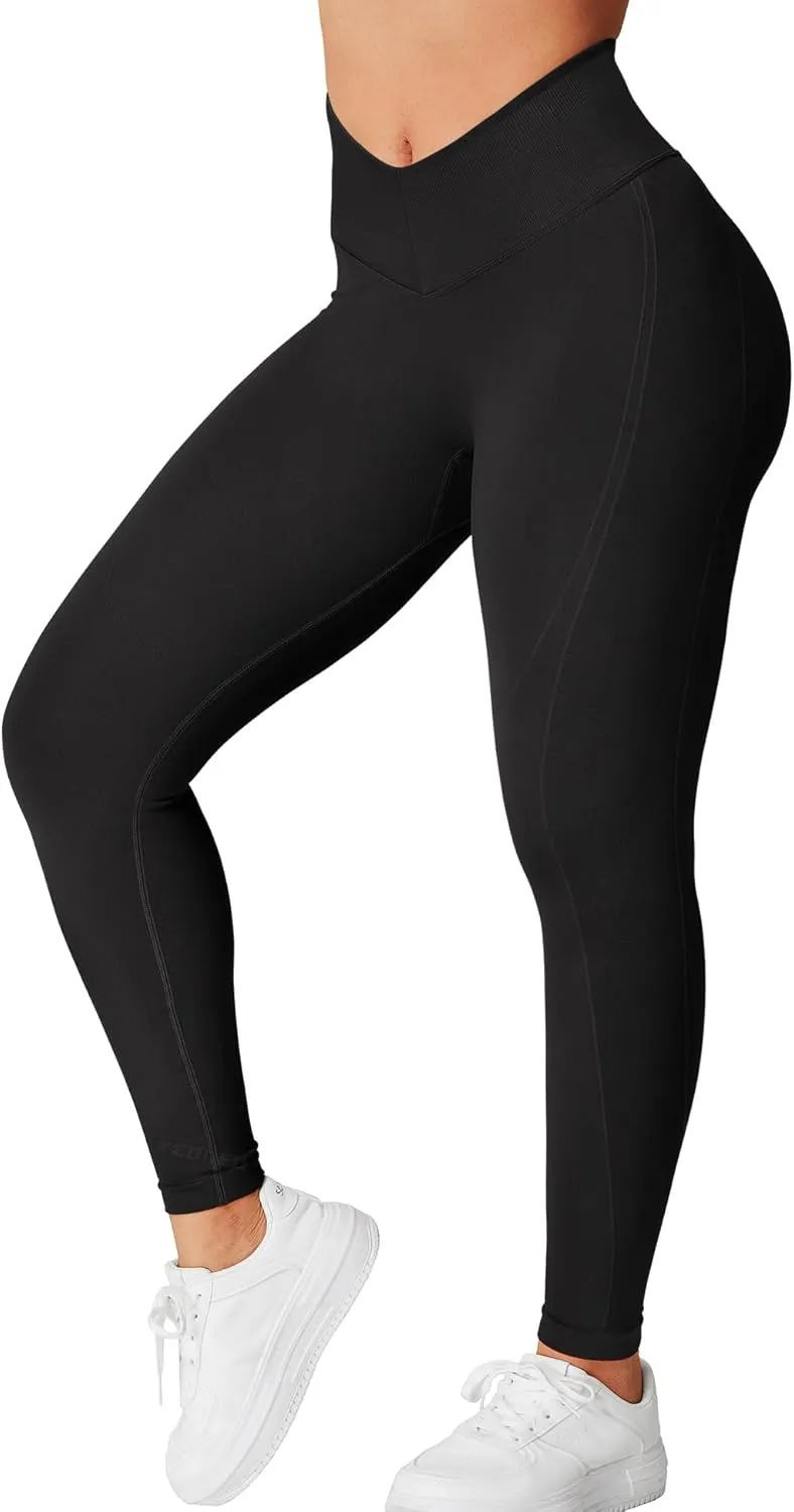 YEOREO Workout Leggings for Women V Waist Scrunch Gym Leggings Butt Lifting Seamless Yoga Pants