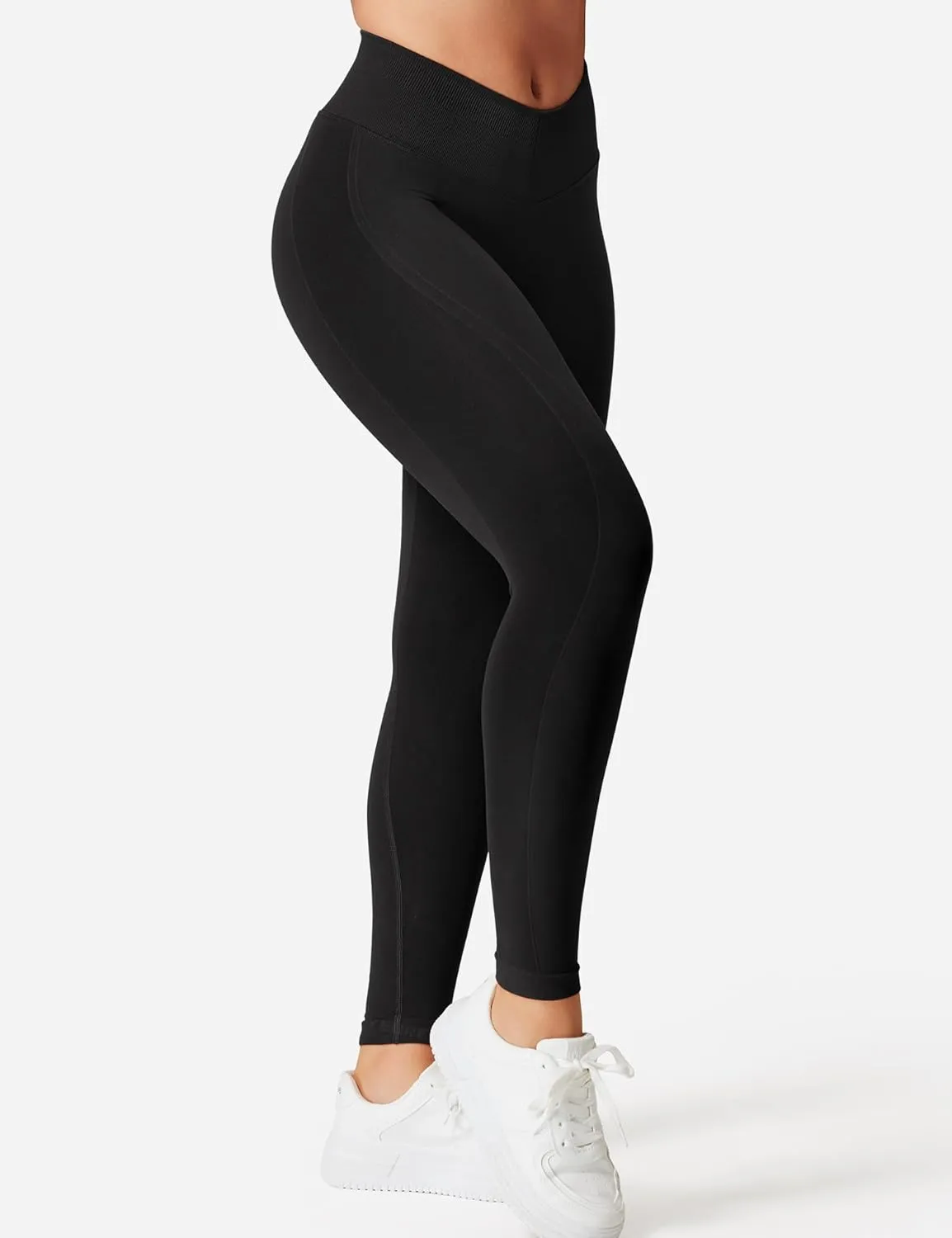 YEOREO Workout Leggings for Women V Waist Scrunch Gym Leggings Butt Lifting Seamless Yoga Pants