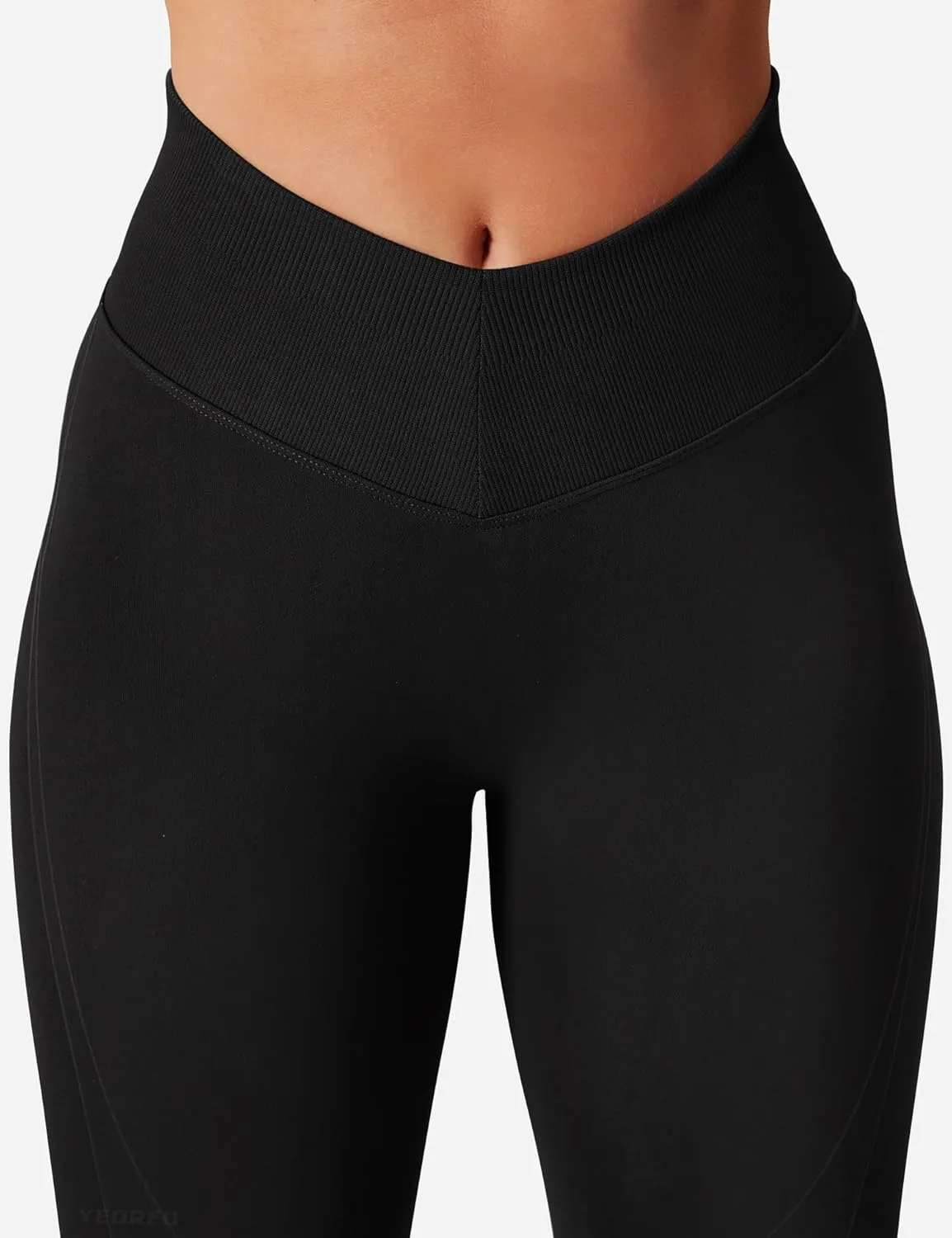 YEOREO Workout Leggings for Women V Waist Scrunch Gym Leggings Butt Lifting Seamless Yoga Pants