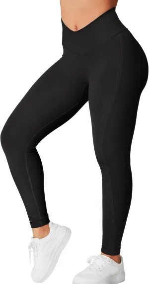 YEOREO Workout Leggings for Women V Waist Scrunch Gym Leggings Butt Lifting Seamless Yoga Pants