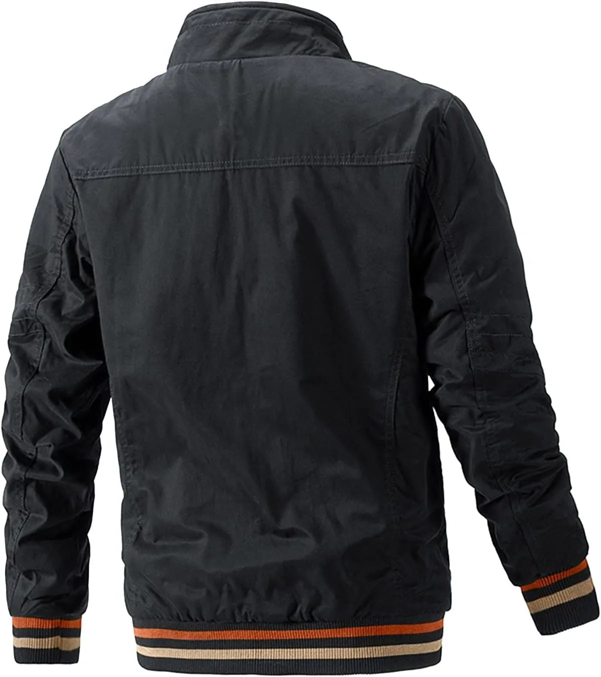 Ymosrh Men's Fashion Windbreaker Bomber Jacket Windproof Water Resistant Full Zip Up Coat Outwear Work Jackets, XL-5XL