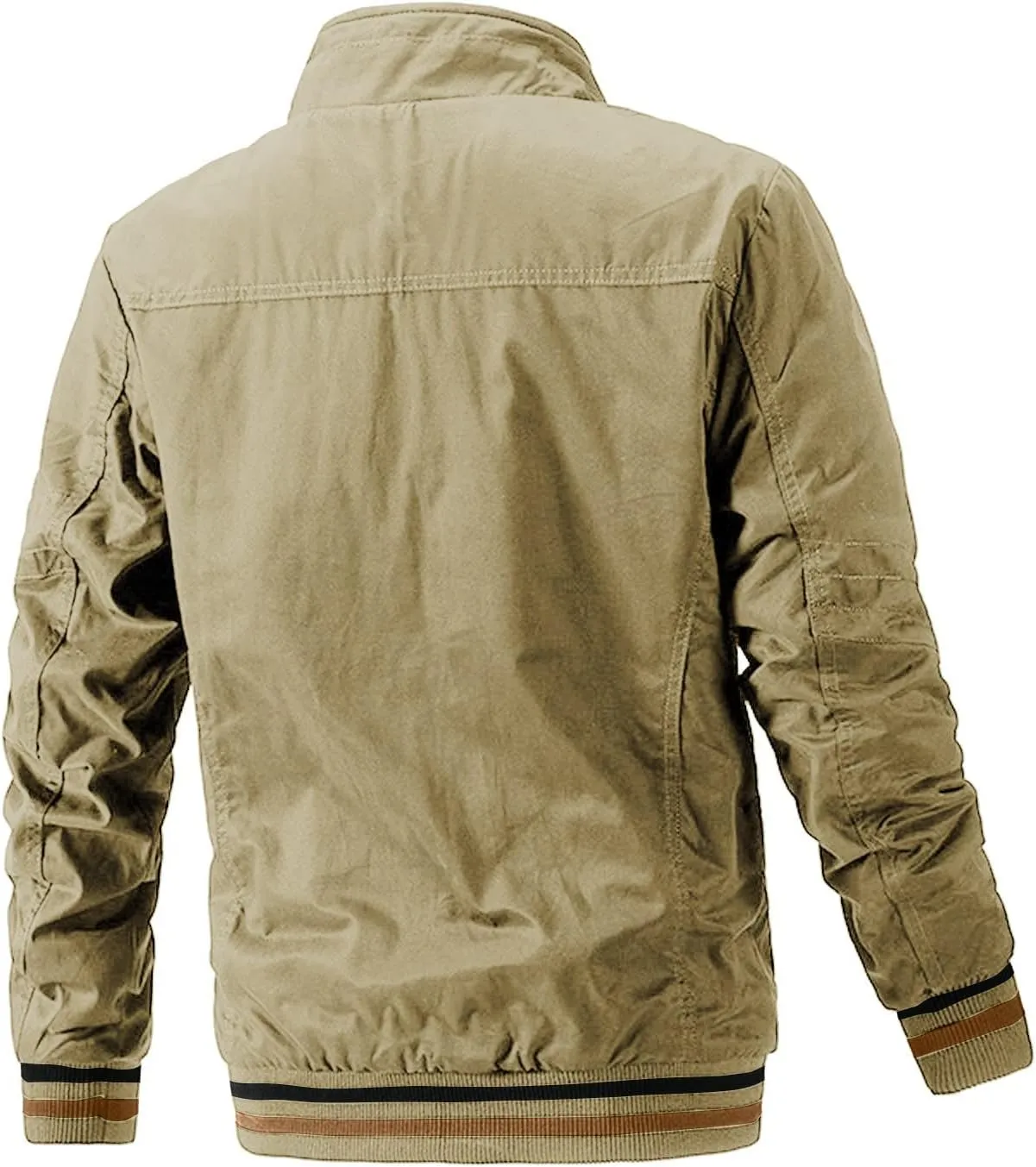 Ymosrh Men's Fashion Windbreaker Bomber Jacket Windproof Water Resistant Full Zip Up Coat Outwear Work Jackets, XL-5XL