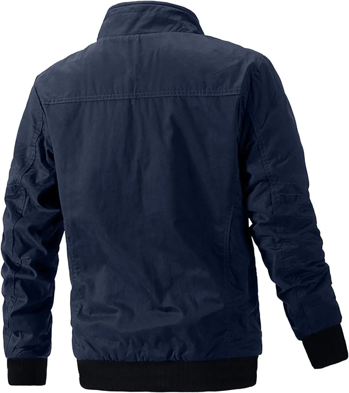 Ymosrh Men's Fashion Windbreaker Bomber Jacket Windproof Water Resistant Full Zip Up Coat Outwear Work Jackets, XL-5XL