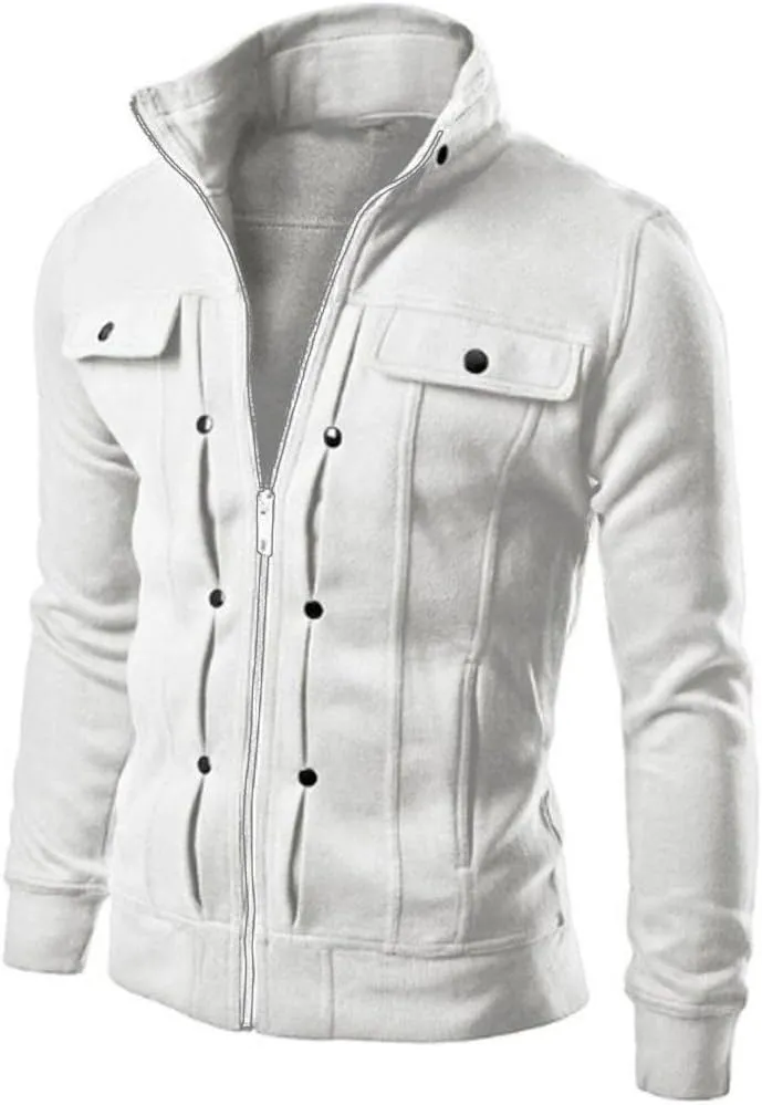 Ymosrh Mens Flannel Jacket Slim Designed Lapel Cardigan Coat Jacket Waterproof Jackets for Men