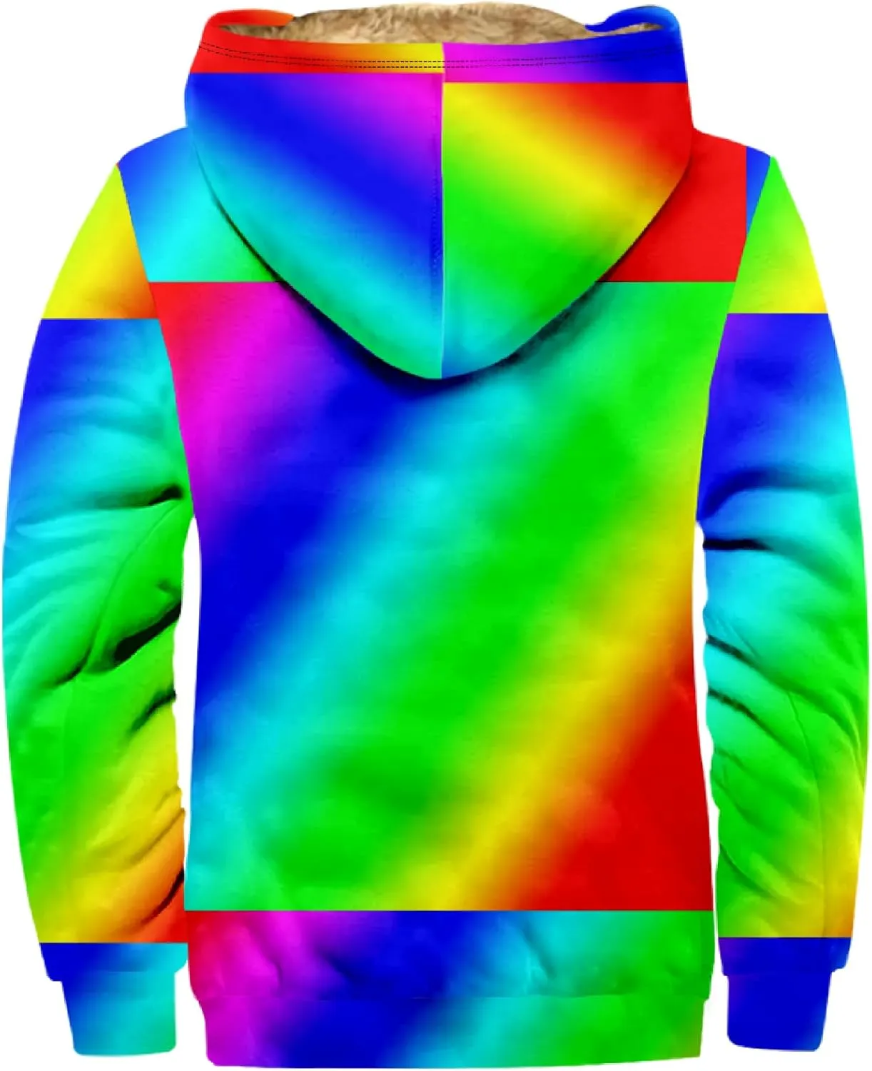 Ymosrh Men's Fleece Jacket with Hood Winter Graphic Warm Thicken Sherpa Lined Full Zip Jackets Coats, S-4XL