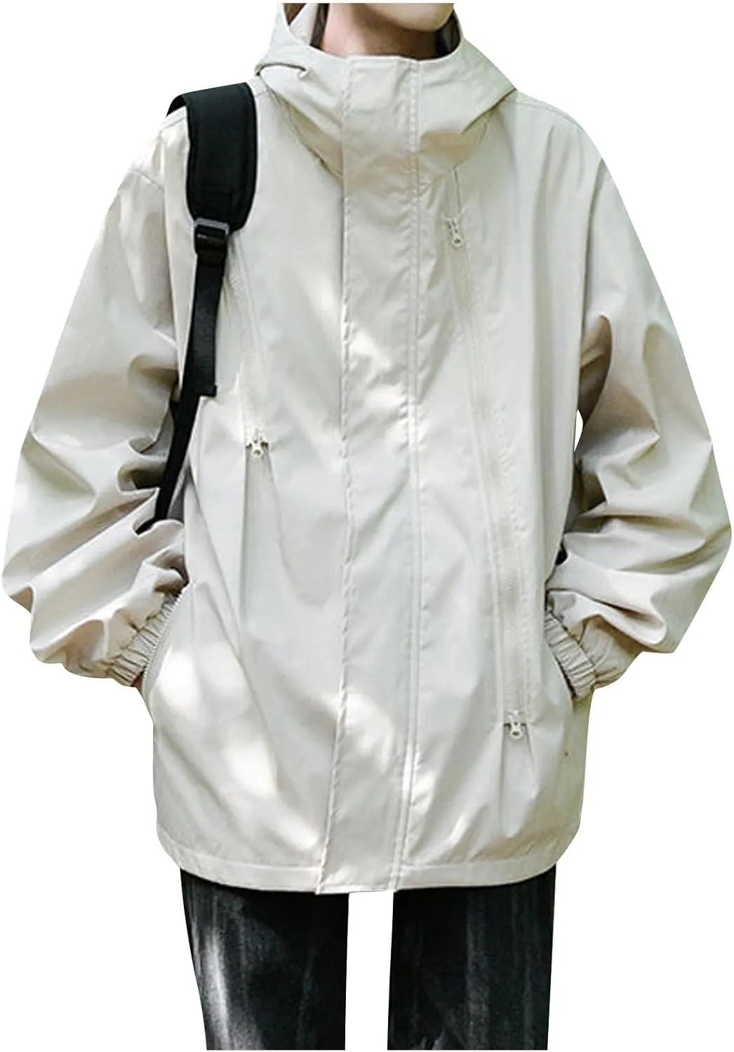 Ymosrh Men's Jackets Casual Stylish Jacket Water Resistant Lightweight Rain Jacket Outdoor Casual Sportswear Jackets