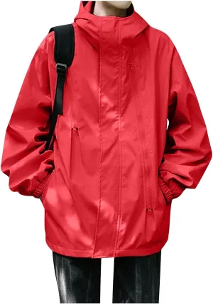 Ymosrh Men's Jackets Casual Stylish Jacket Water Resistant Lightweight Rain Jacket Outdoor Casual Sportswear Jackets