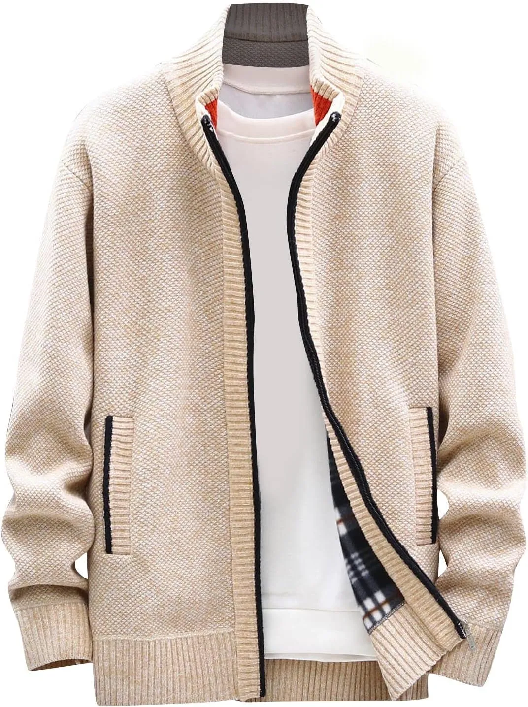 Ymosrh Mens Jackets Fashion Winter Men's Loose Cardigan Warm Lapel Hooded Jacket Sweater Waterproof Jackets for Men