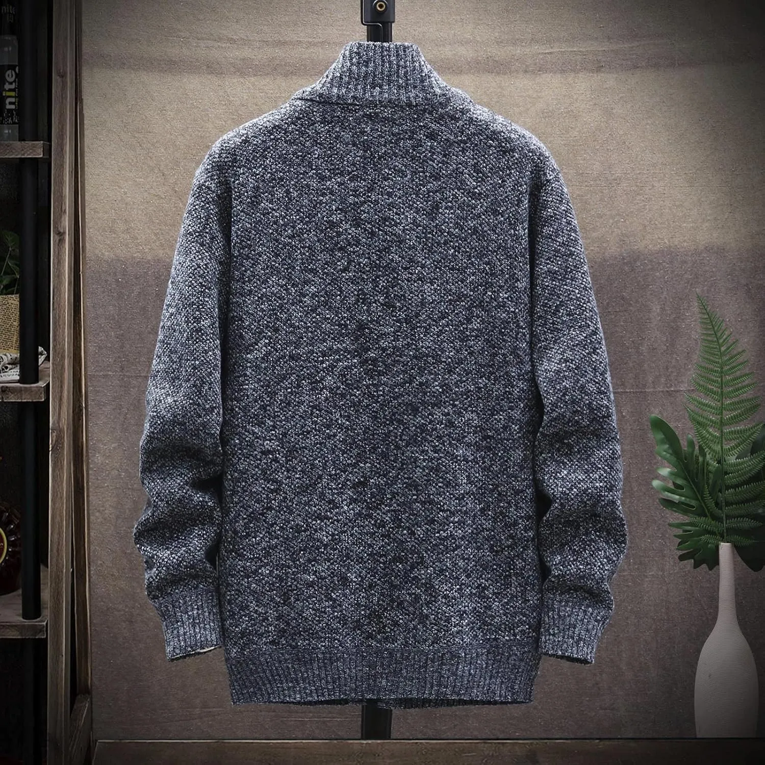 Ymosrh Mens Jackets Fashion Winter Men's Loose Cardigan Warm Lapel Hooded Jacket Sweater Waterproof Jackets for Men