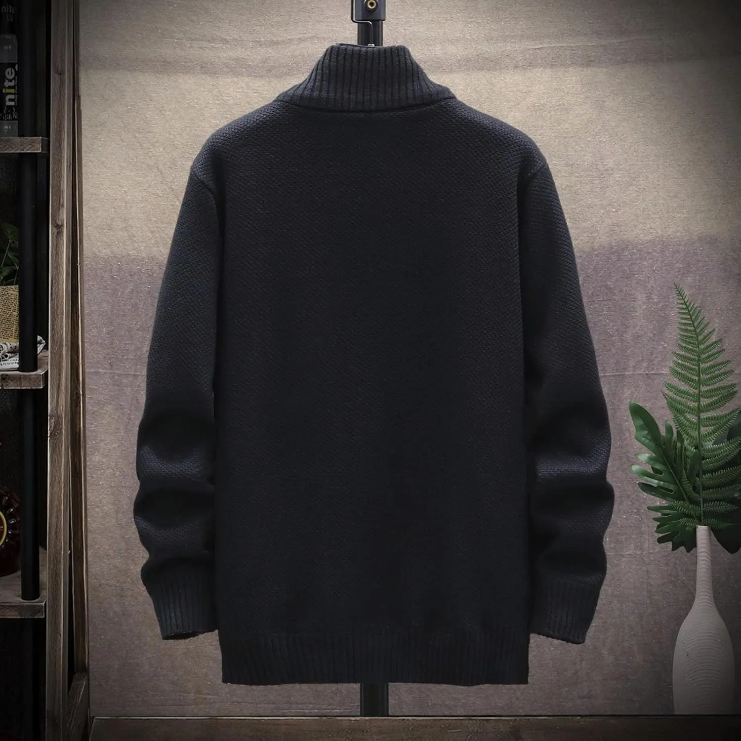 Ymosrh Mens Jackets Fashion Winter Men's Loose Cardigan Warm Lapel Hooded Jacket Sweater Waterproof Jackets for Men