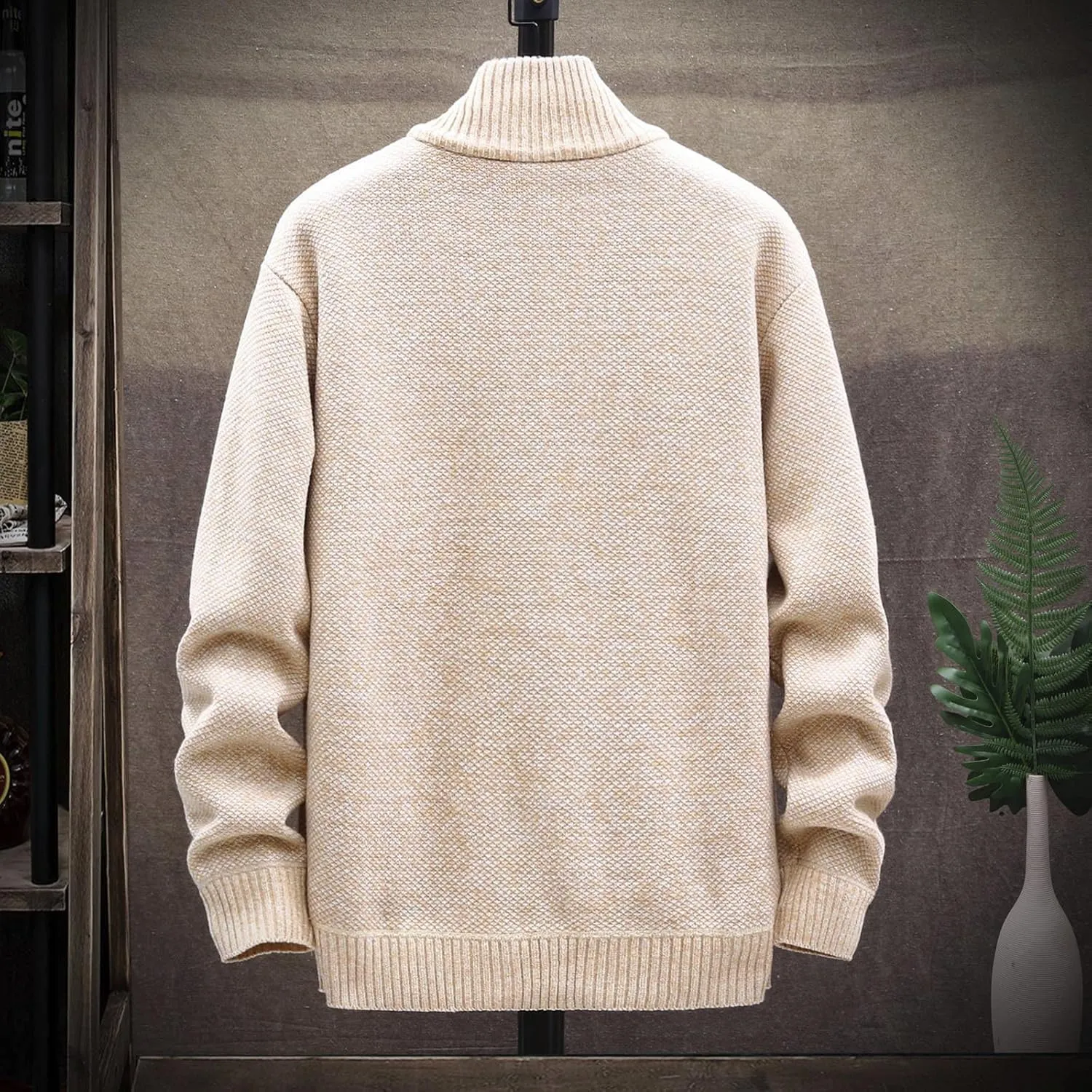 Ymosrh Mens Jackets Fashion Winter Men's Loose Cardigan Warm Lapel Hooded Jacket Sweater Waterproof Jackets for Men
