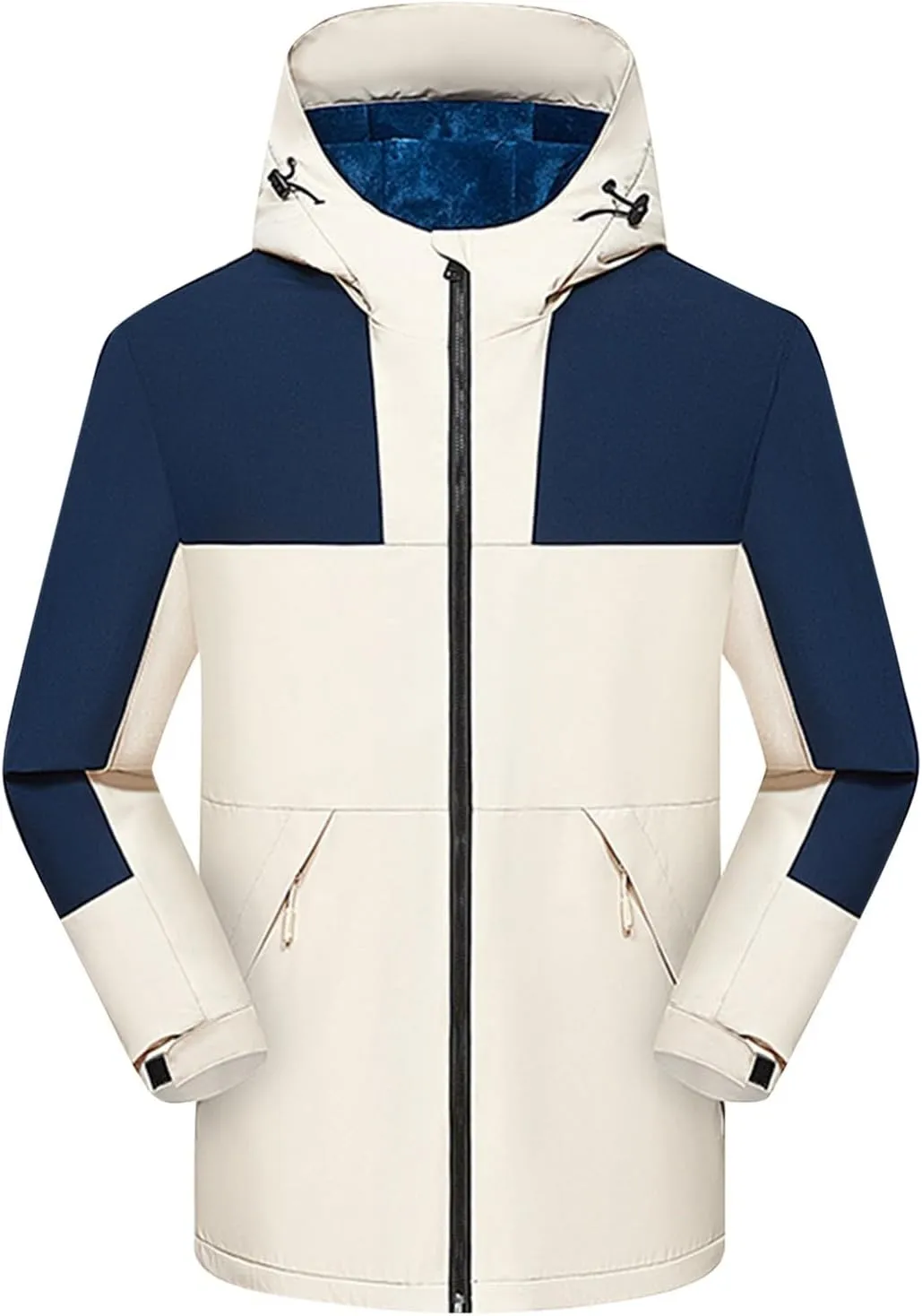 Ymosrh Men's Jackets Hooded Waterproof Windproof Raincoat Jacket Mens, M-4XL