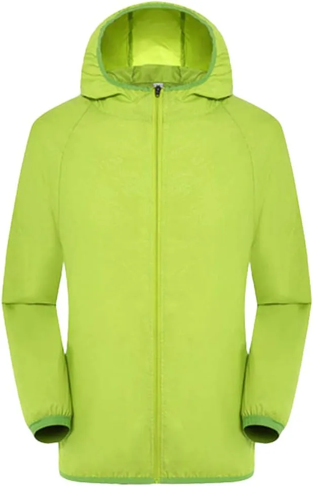 Ymosrh Men's Jackets Lightweight Waterproof Coated Hooded Rain Jacket Windbreaker Jacket, M-3XL