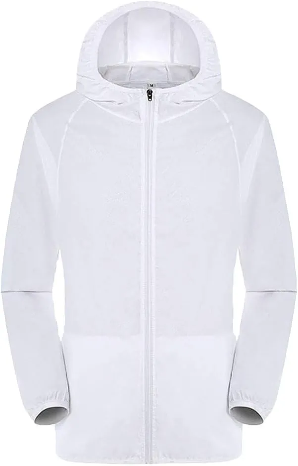 Ymosrh Men's Jackets Lightweight Waterproof Coated Hooded Rain Jacket Windbreaker Jacket, M-3XL