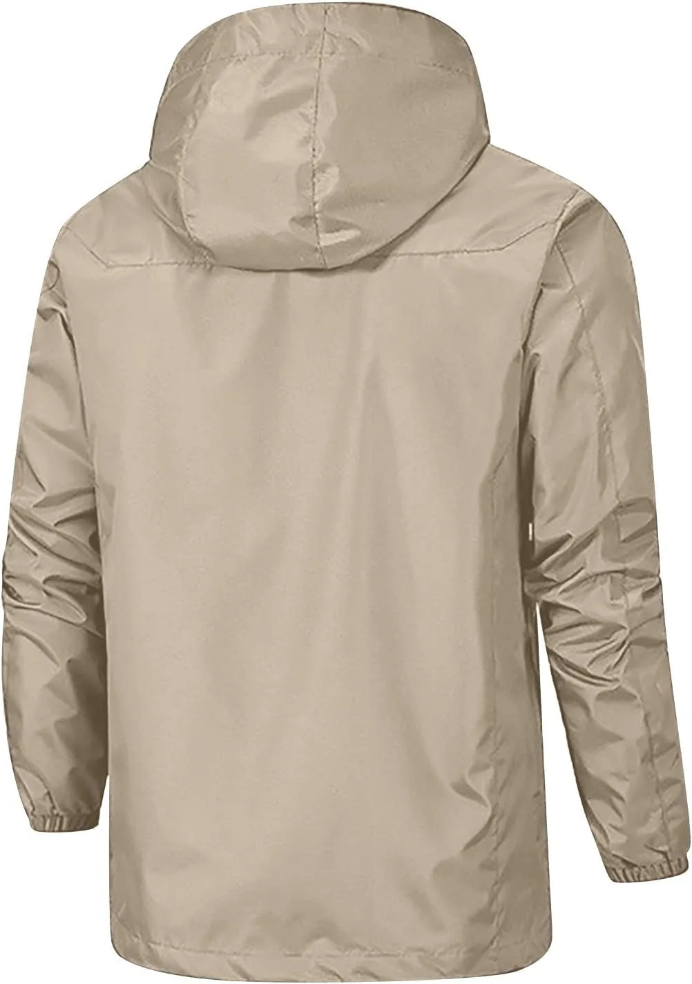 Ymosrh Men's Light Rain Jacket Raincoat With Hood Outdoor Shell Jacket Hiking Windbreaker Coats And Jackets, XL-5XL