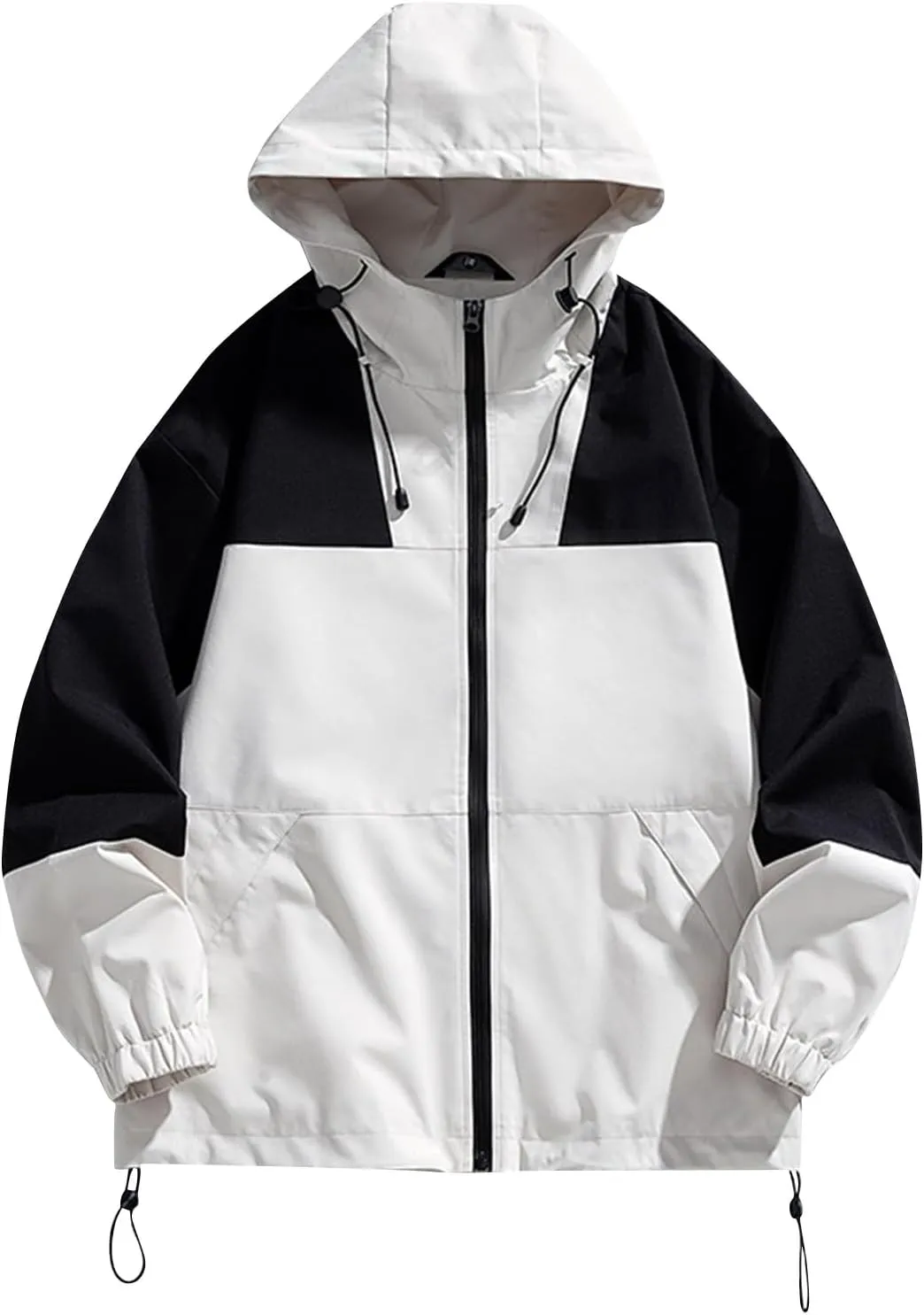 Ymosrh Men's Rain Jacket for Waterproof with Hood Raincoat Lightweight Windbreaker Outdoors Suits Jacket, M-4XL