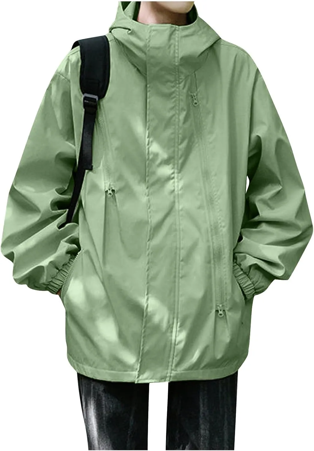 Ymosrh Men's Raincoats Waterproof With Hood Lightweight Mountain Sport Jacket Hooded Windbreaker Raincoat Jackets, M-3XL